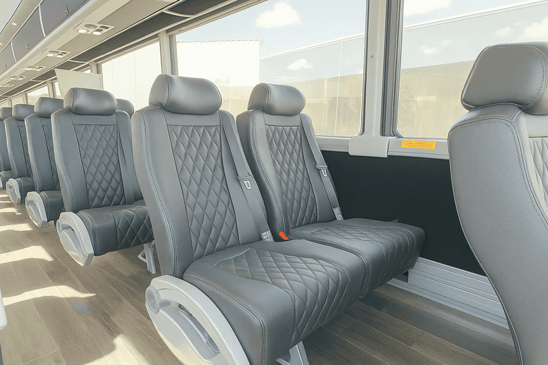 interior of Bus Rental Company Kansas City charter bus