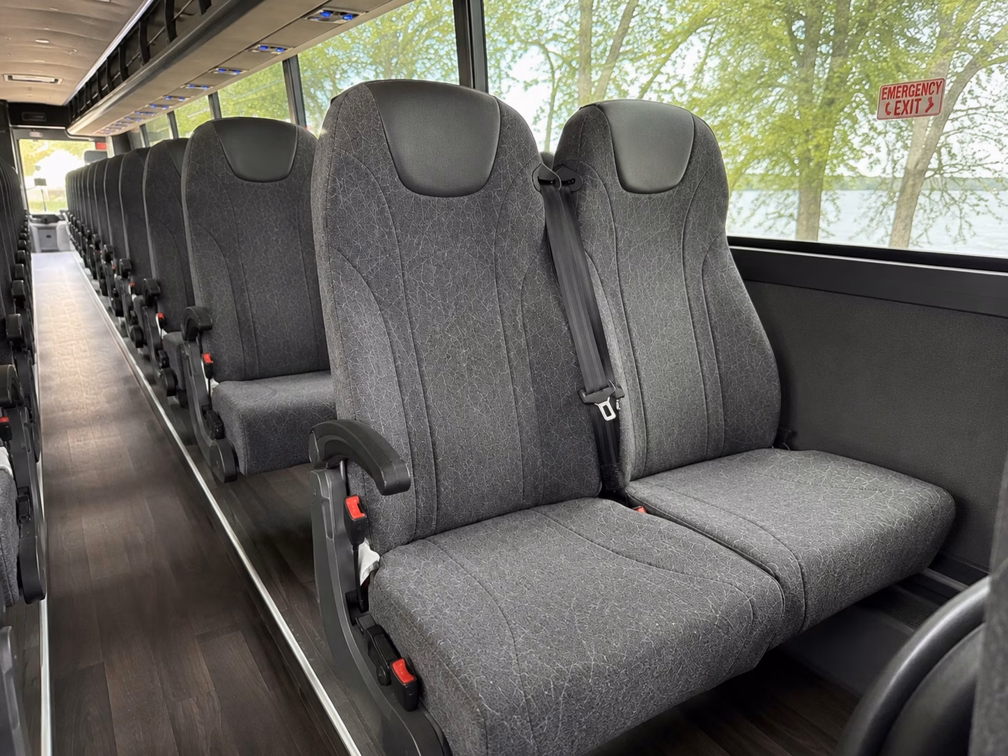56 passenger charter bus interior